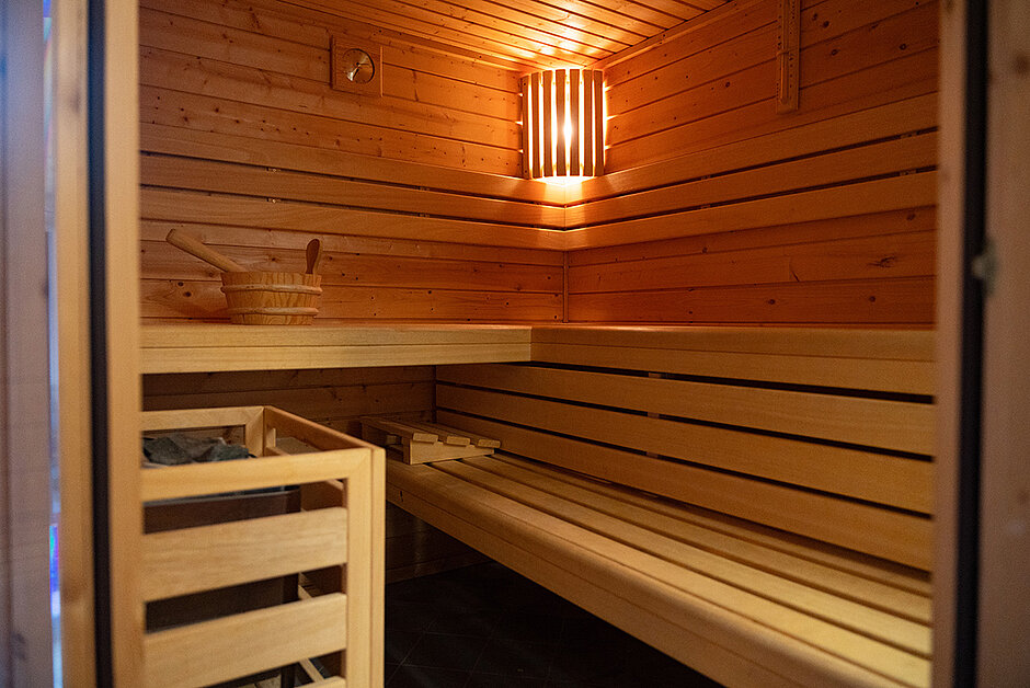 Einblick in die Sauna der Kita Tarsius